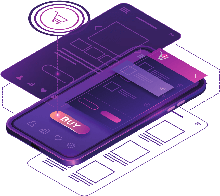 Interface mobile com design UX/UI moderno